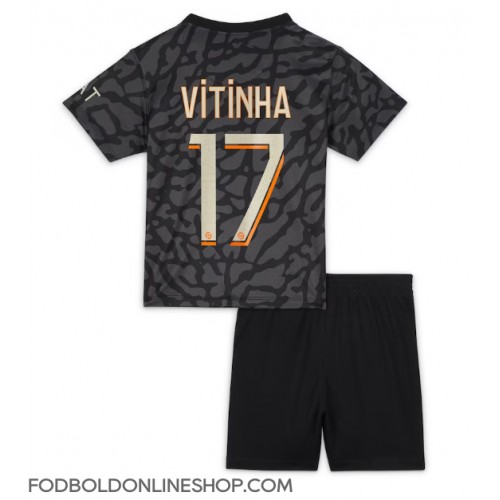 Paris Saint-Germain Vitinha Ferreira #17 Tredje trøje Børn 2023-24 Kortærmet (+ Korte bukser)